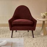 Premium teak wood lounge chair with velvet upholstery