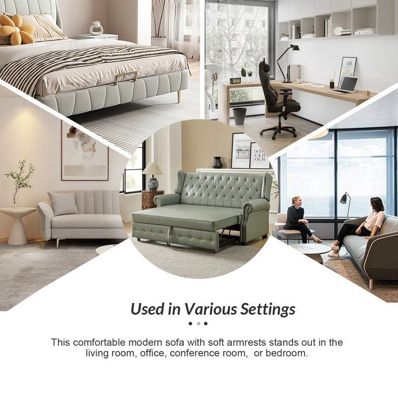 Luxury living room sofa in sage green