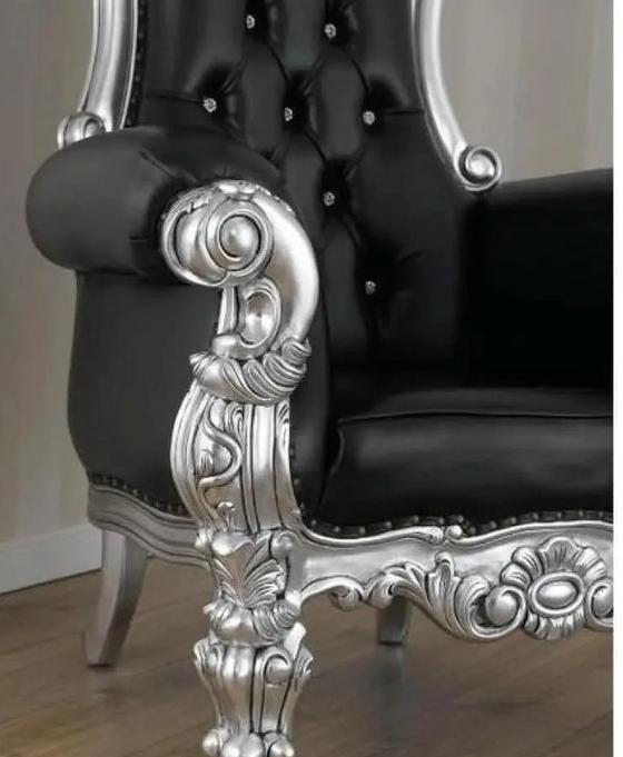 Premium teak wood royal accent chair for luxury interiors