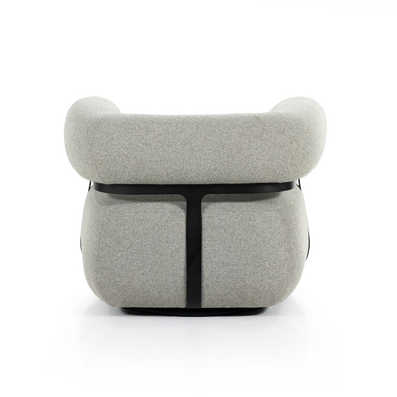 Elegant single seater accent chair in grey fabric