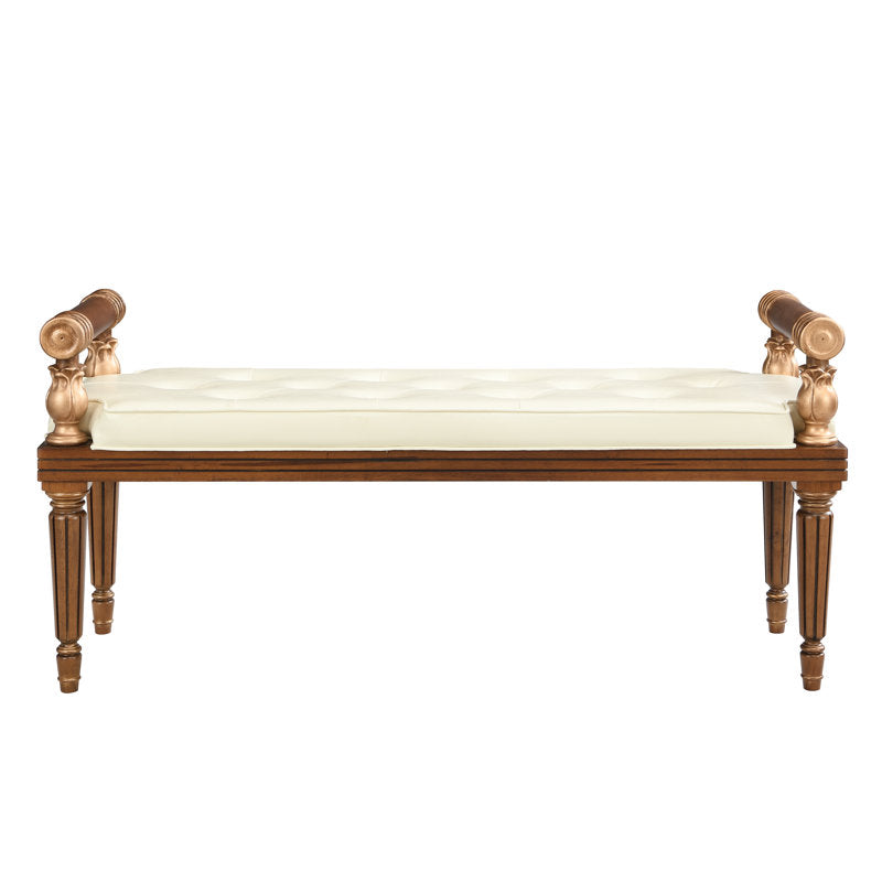 Handcrafted teak wood seating bench