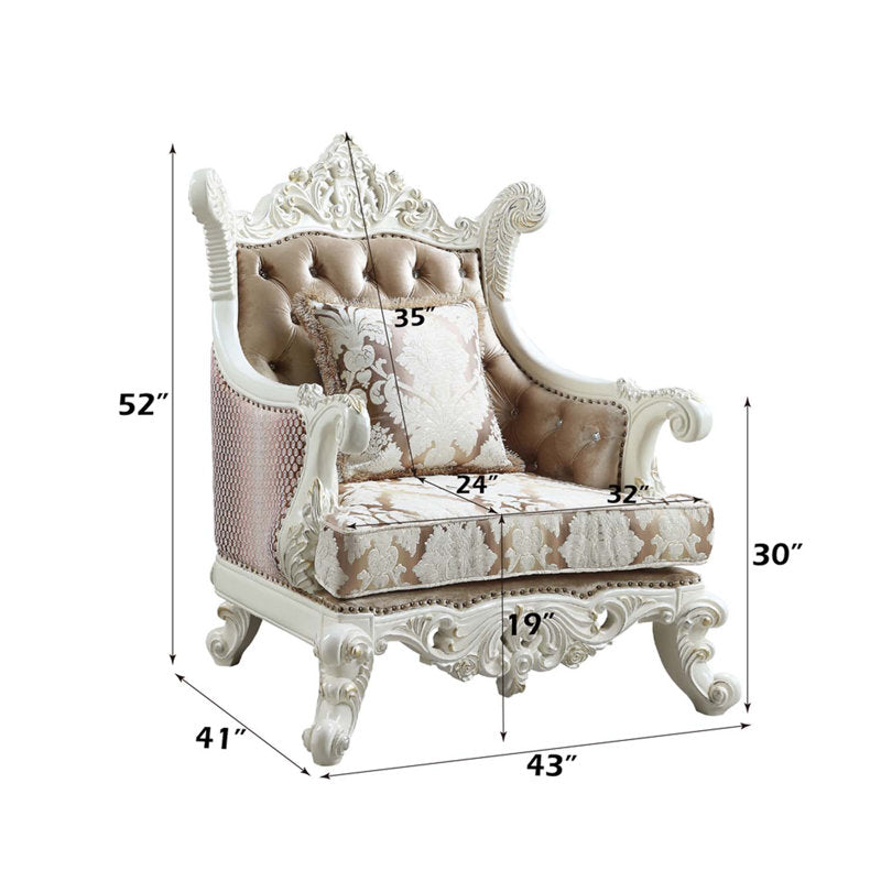 Elegant Hand Carved Wooden Accent Chair