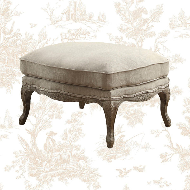 Premium Upholstered Teak Wood Ottoman