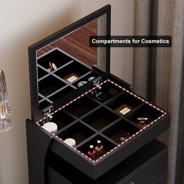 Contemporary teak wood makeup vanity for bedroom