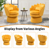 Elegant yellow velvet accent chair for bedroom and lounge