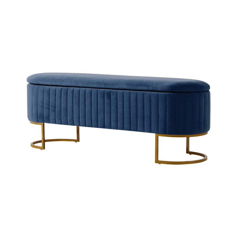 Elegant velvet ottoman bench for living room décor