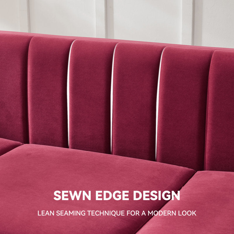 Stylish velvet couch for luxury living room décor