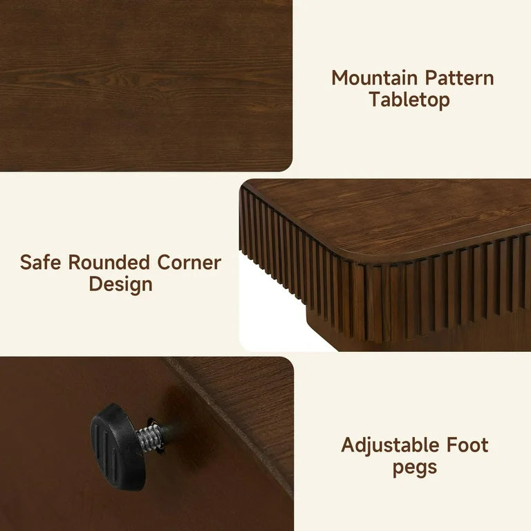 Stylish fluted coffee table with storage for modern homes