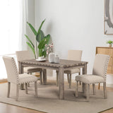 Solid wood dining table set for modern dining room
