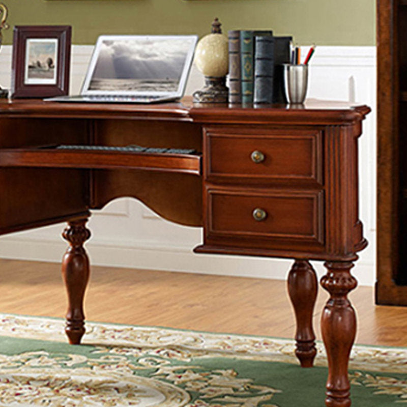Handmade teak wood writing desk for luxury home office