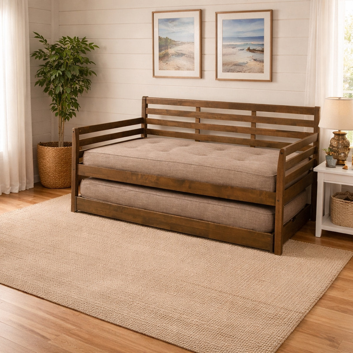 Wooden daybed for modern home interiors