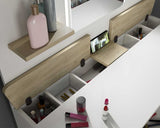 makeup vanity desk with storage and stool
