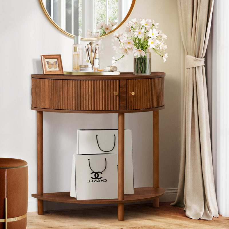 Luxury teak wood accent console table for home
