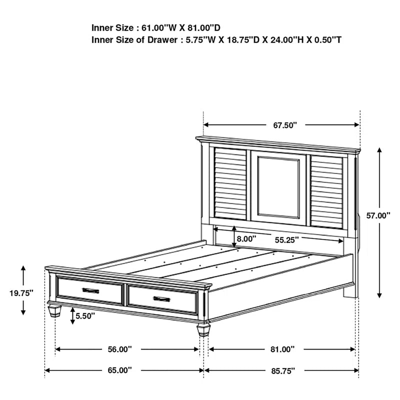 luxury white bed with headboard and storage