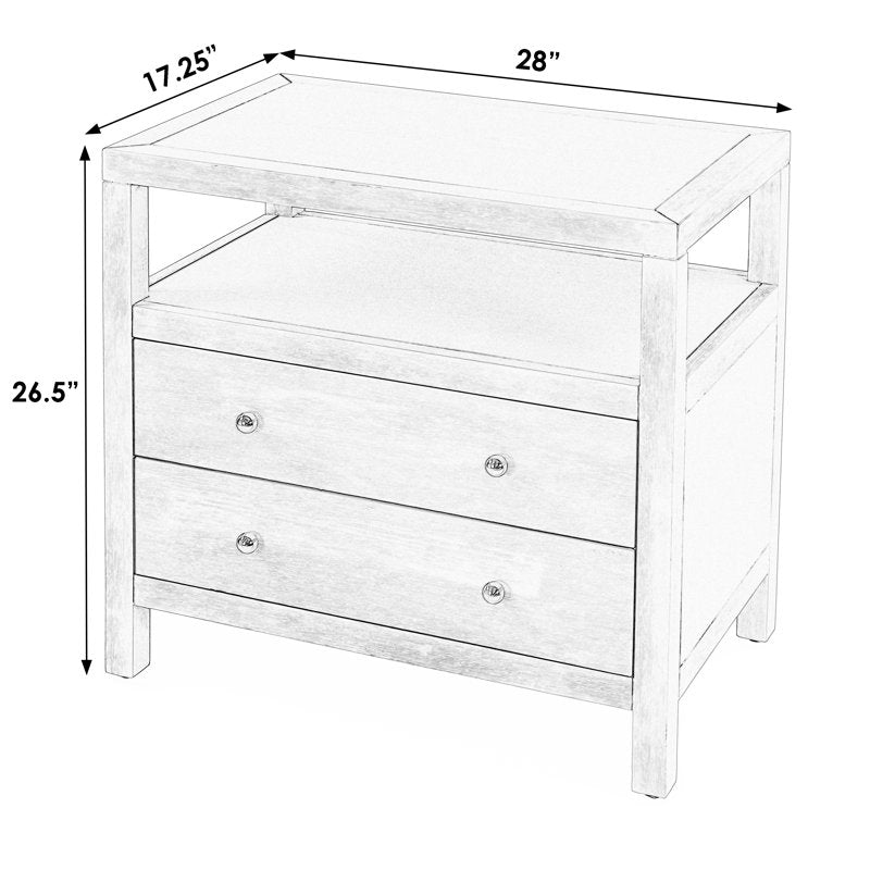 Premium teak wood bedside cabinet with storage drawers