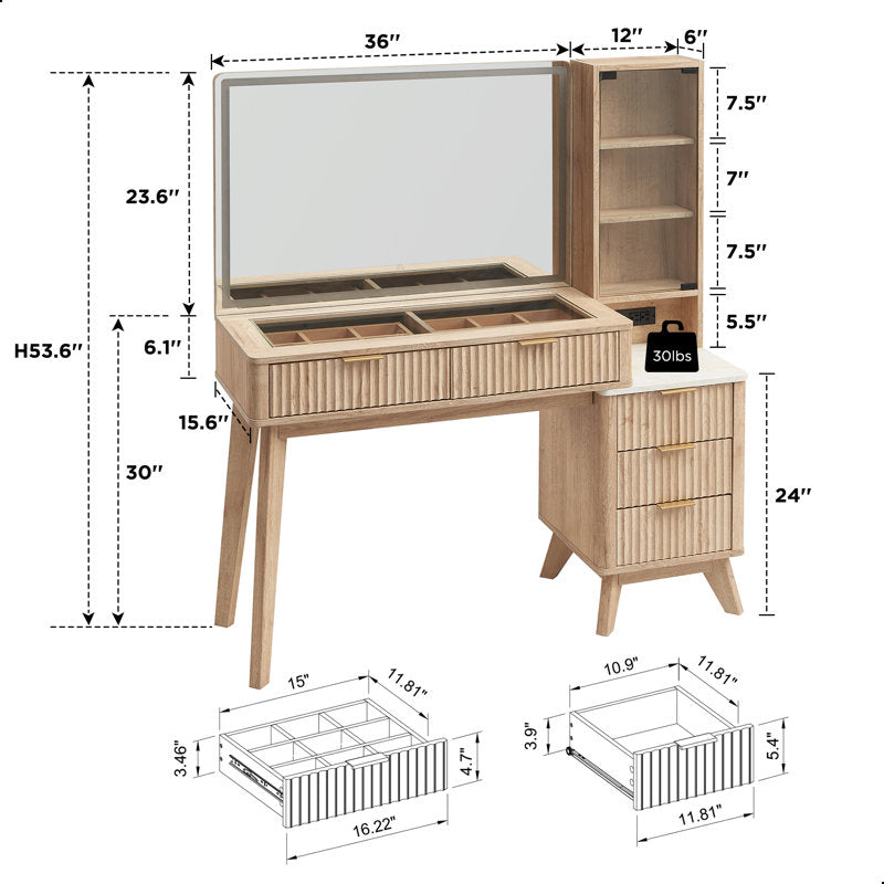 Teak wood dressing table for bedroom furniture