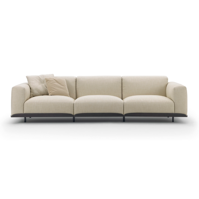 Contemporary teak wood frame couch