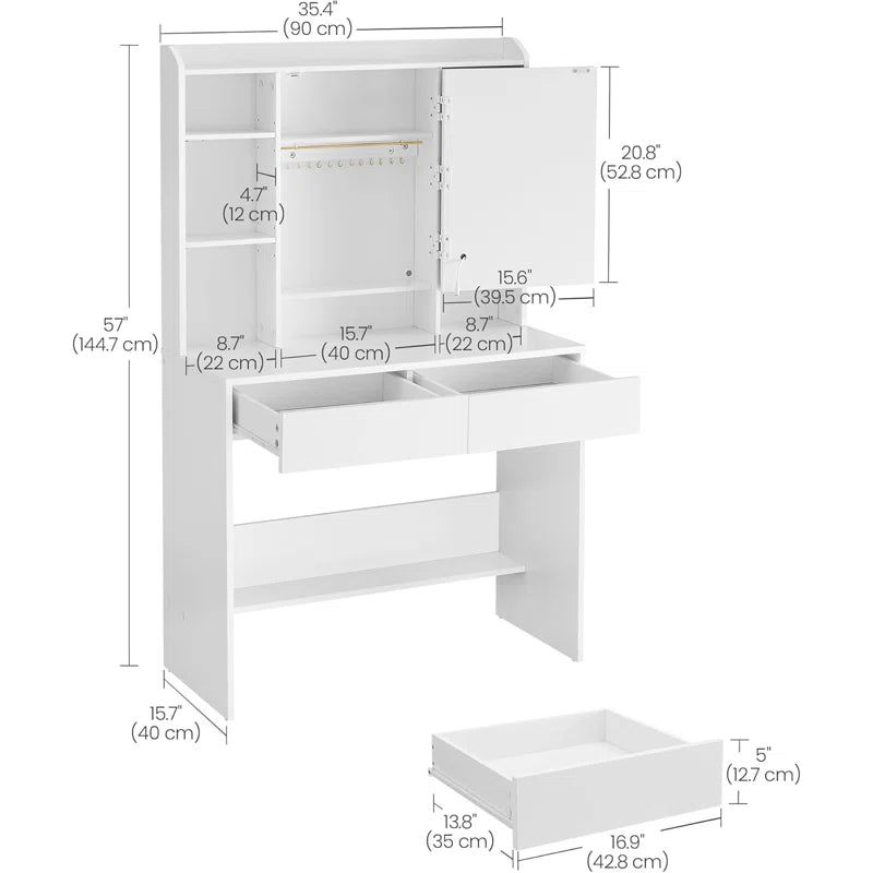 compact vanity desk for small bedroom
