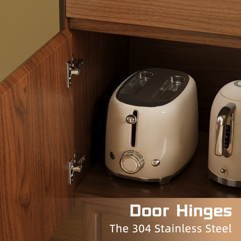 Elegant walnut storage cabinet with lamp decor