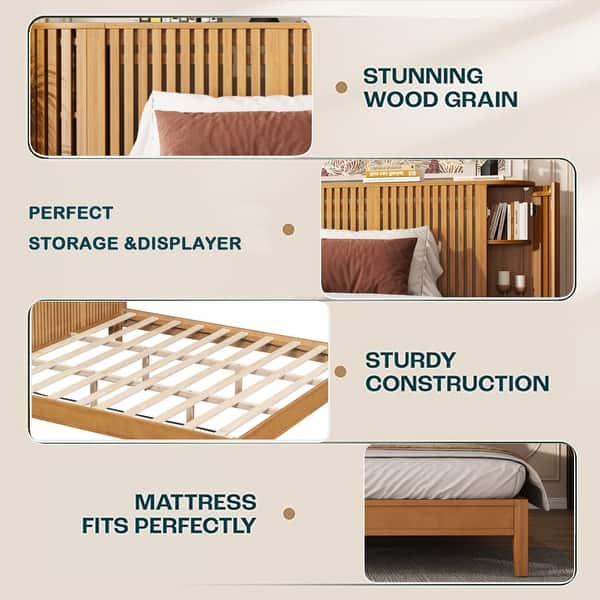 Solid teak wood king size bed frame