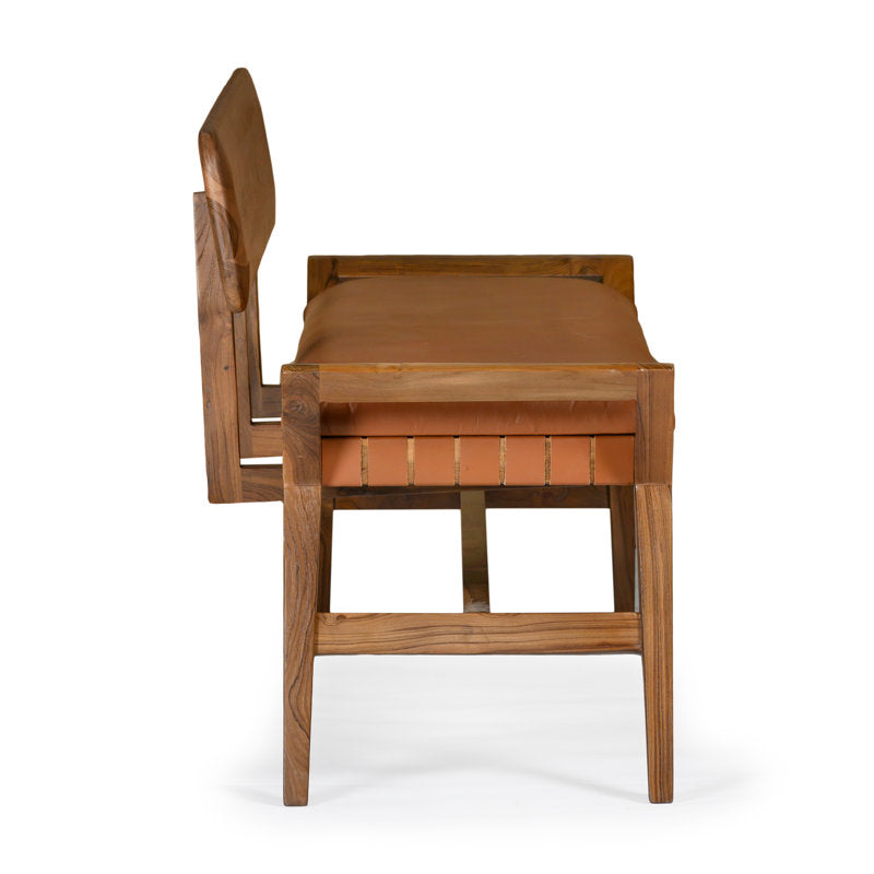 Minimalist teak wood bench design
