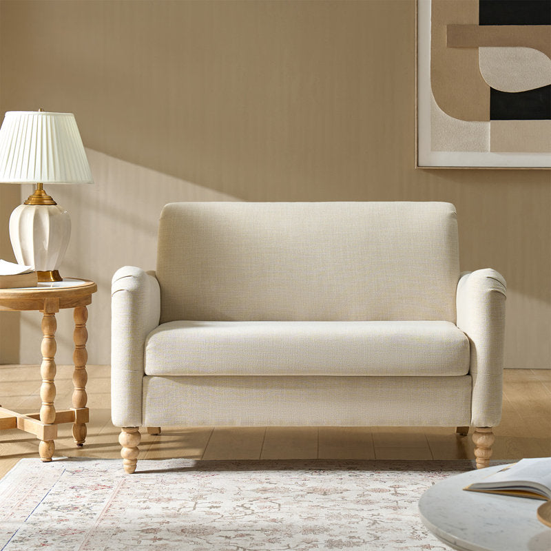 Contemporary teak wood loveseat chair