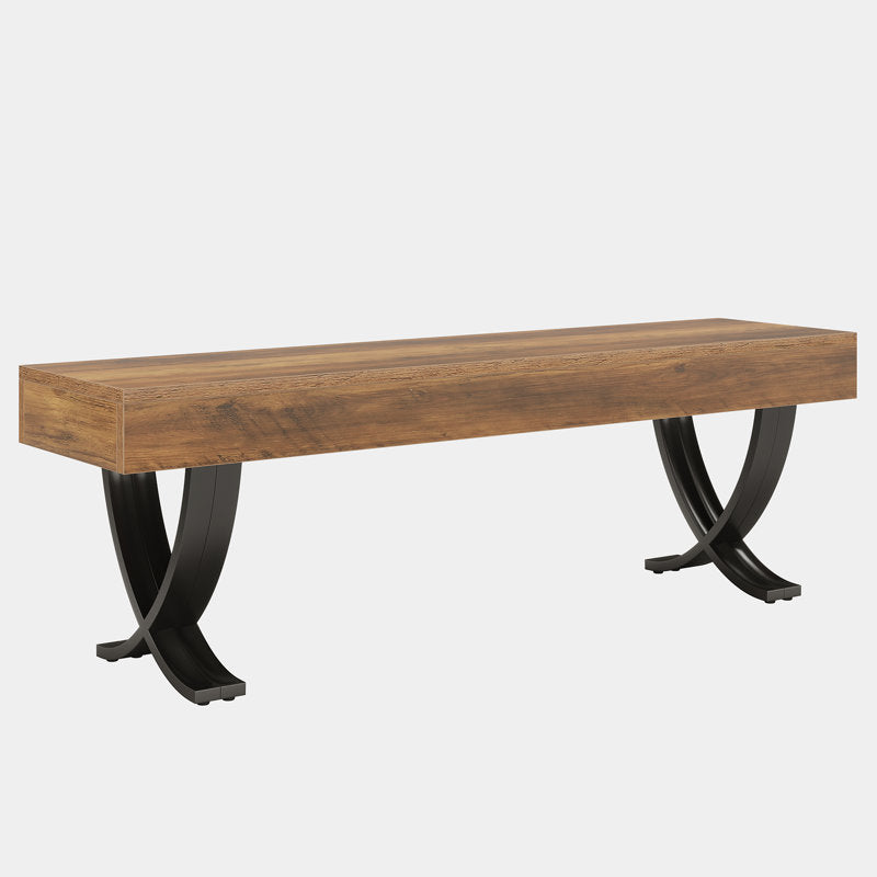 stylish entryway bench with natural finish