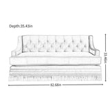 Premium teak wood button tufted sofa for living room