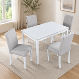 Modern 4 seater dining table set with grey chairs