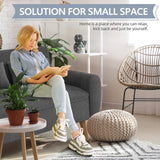 Stylish grey upholstered wooden sofa for home