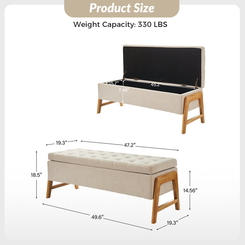 Teak wood footboard bench for bed