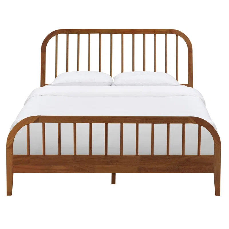 Elegant wooden platform bed no box spring required