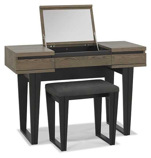 space saving vanity desk with stool