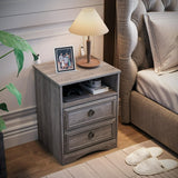 Modern bedside table with drawer and shelf