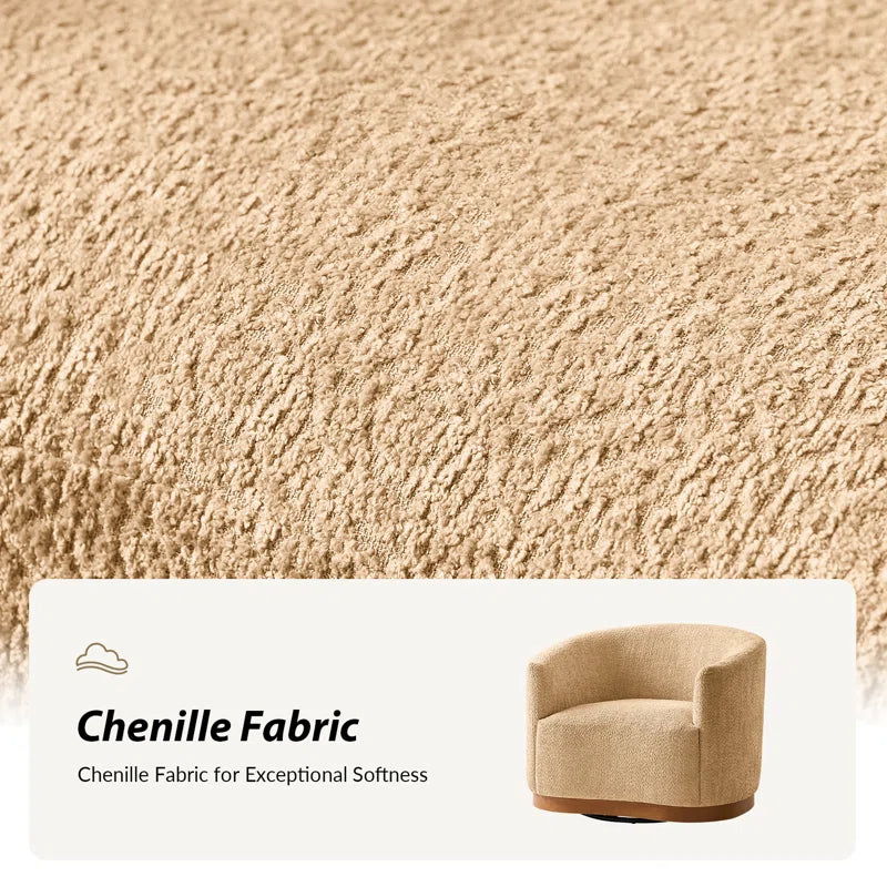 Beige modern barrel chair for bedroom or lounge