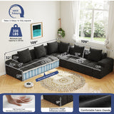 Luxury modular corner sofa with solid teak wood frame