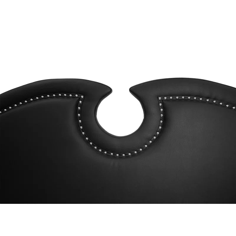 Elegant upholstered headboard black bed