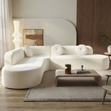 Modern bouclé L shape sofa for living room