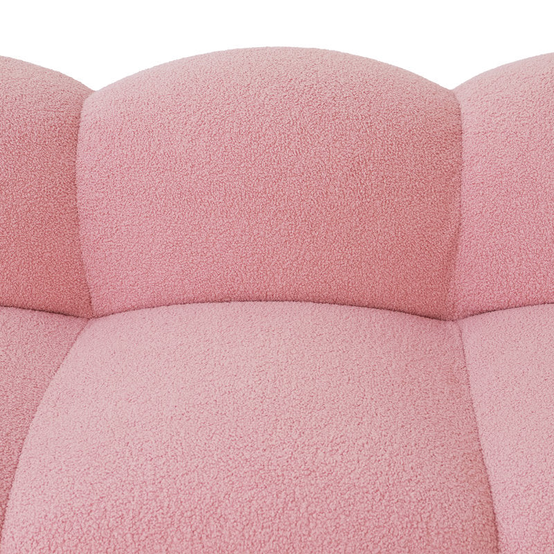 Contemporary bouclé sofa in pastel color