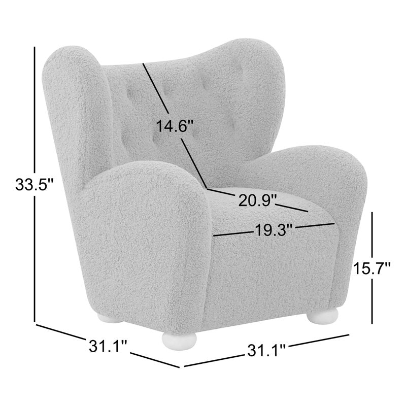 Contemporary teddy boucle armchair in dark brown