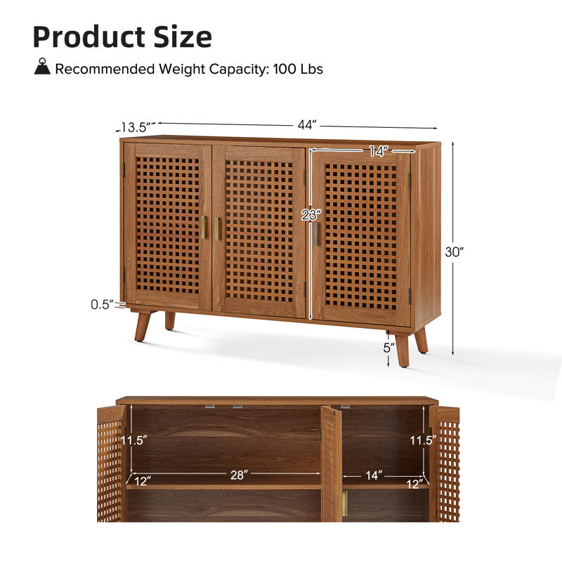 Wooden sideboard cabinet for dining room and hallway
