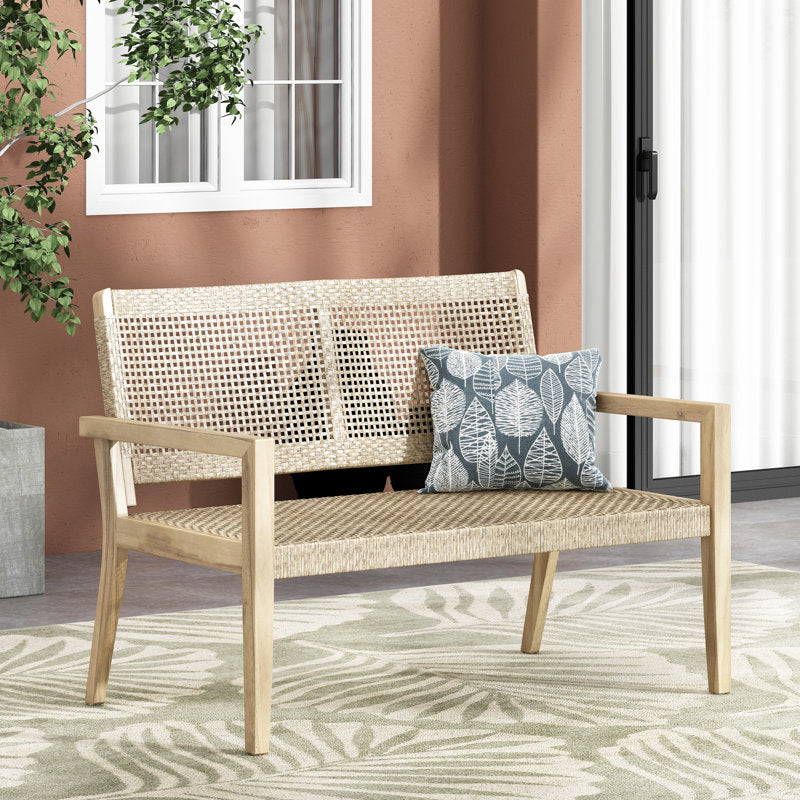 Modern cane bench for living room