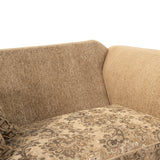 Elegant wooden sofa with luxury upholstery