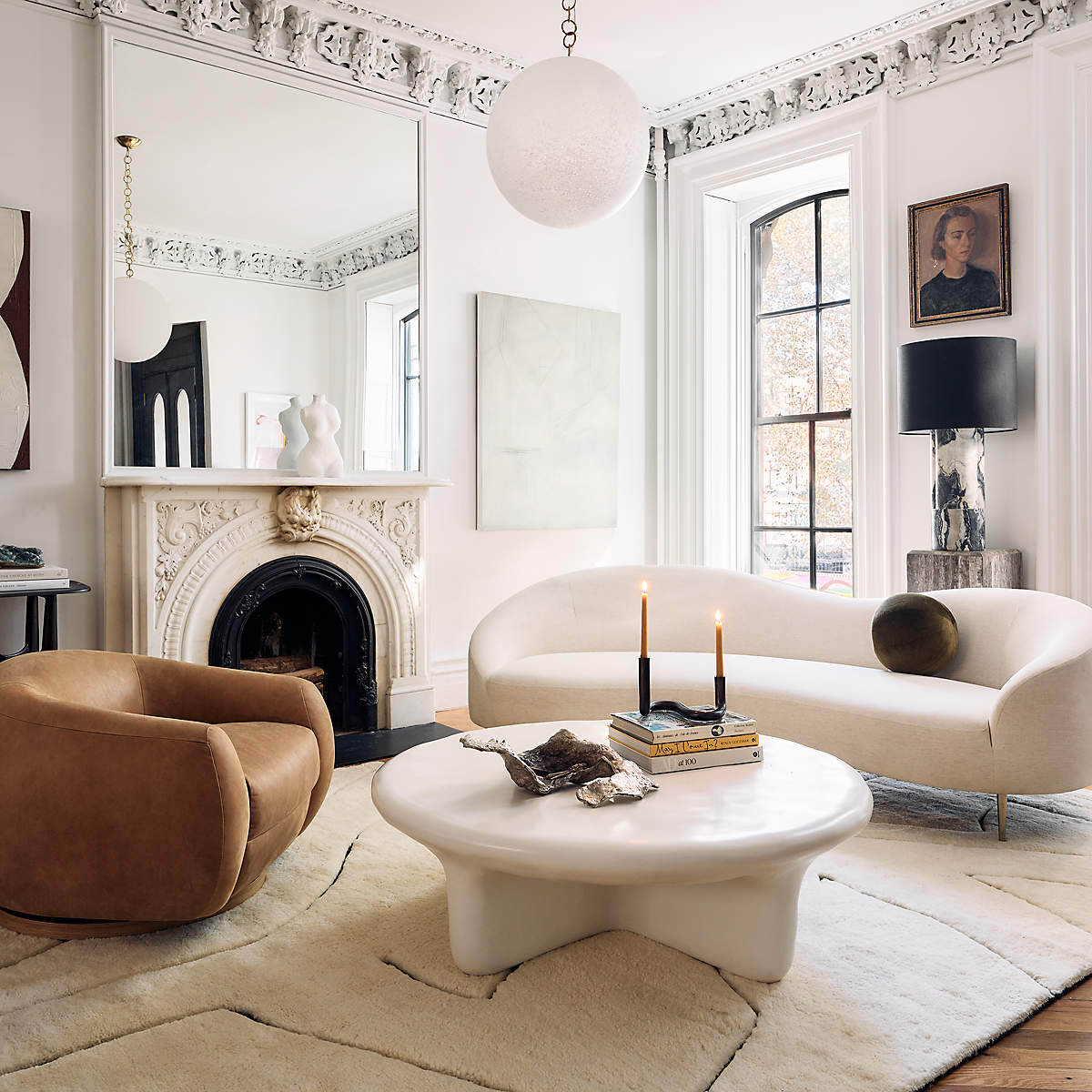 Premium curved three-seater sofa by Sky Rise Decor