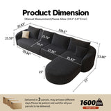 Contemporary curved sofa set with chaise lounge