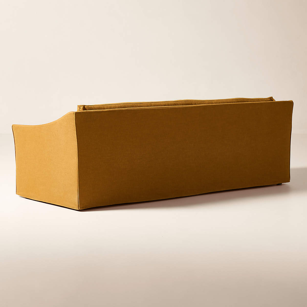 Contemporary teak wood sofa with deep seating