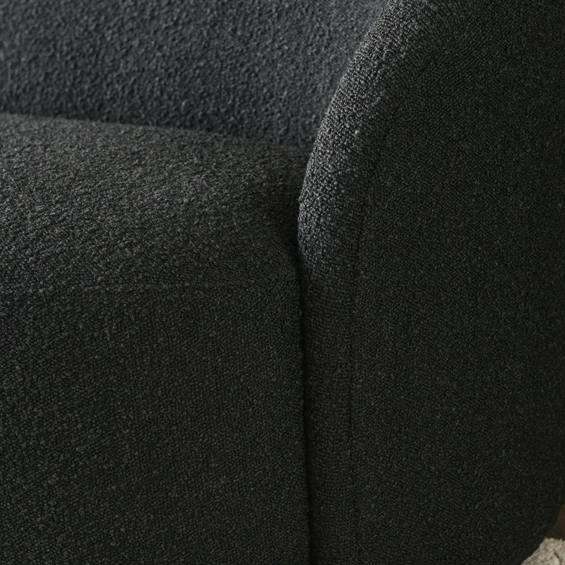 Contemporary black bouclé 3 seater sofa for modern home
