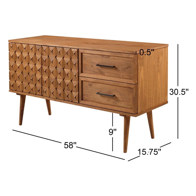 Mid century teak wood storage cabinet for living room
