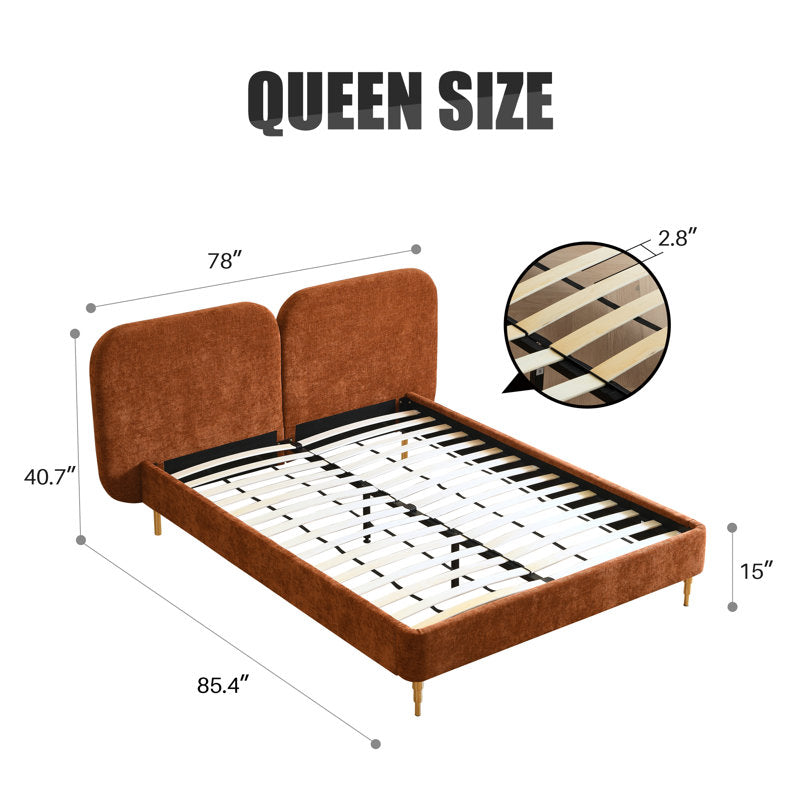 Contemporary double headboard bed by Sky Rise Decor