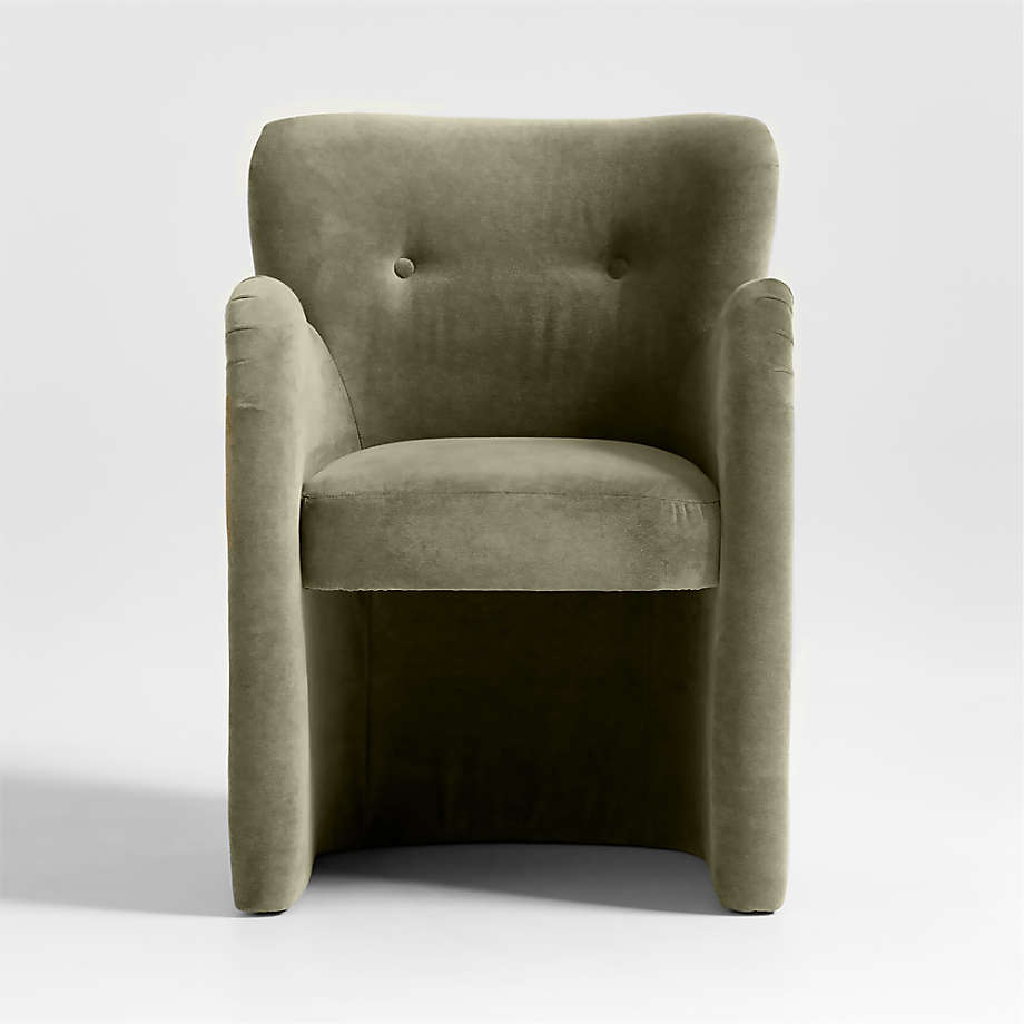 Contemporary upholstered lounge chair with cushioned seat